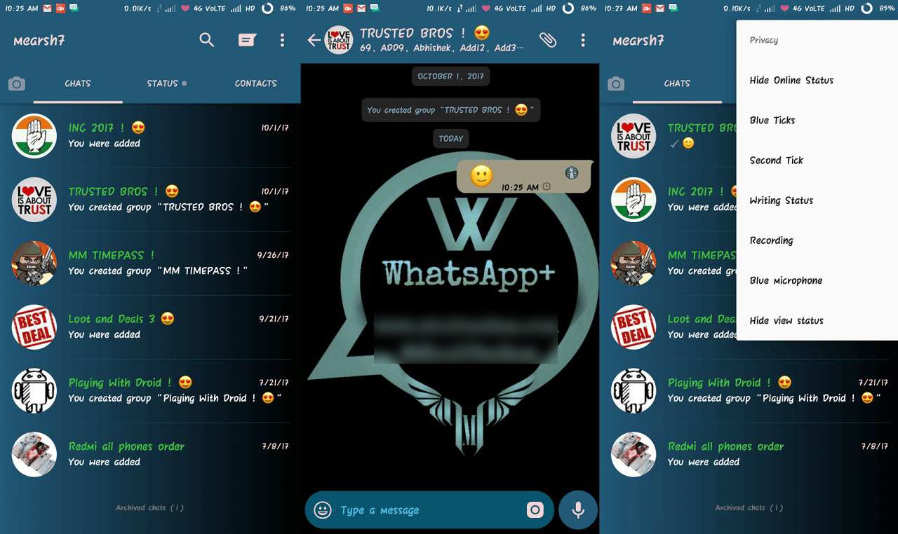 الاضافات الحديثة في برنامج whatsapp plus