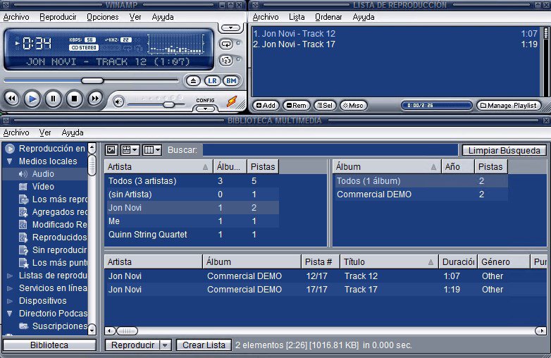 واجهة برنامج Winamp السهلة