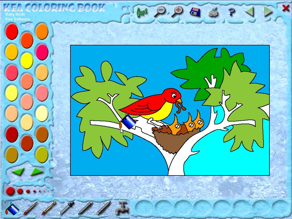 عدم وجود اعلانات مزعجة في برنامج Kea Coloring Book